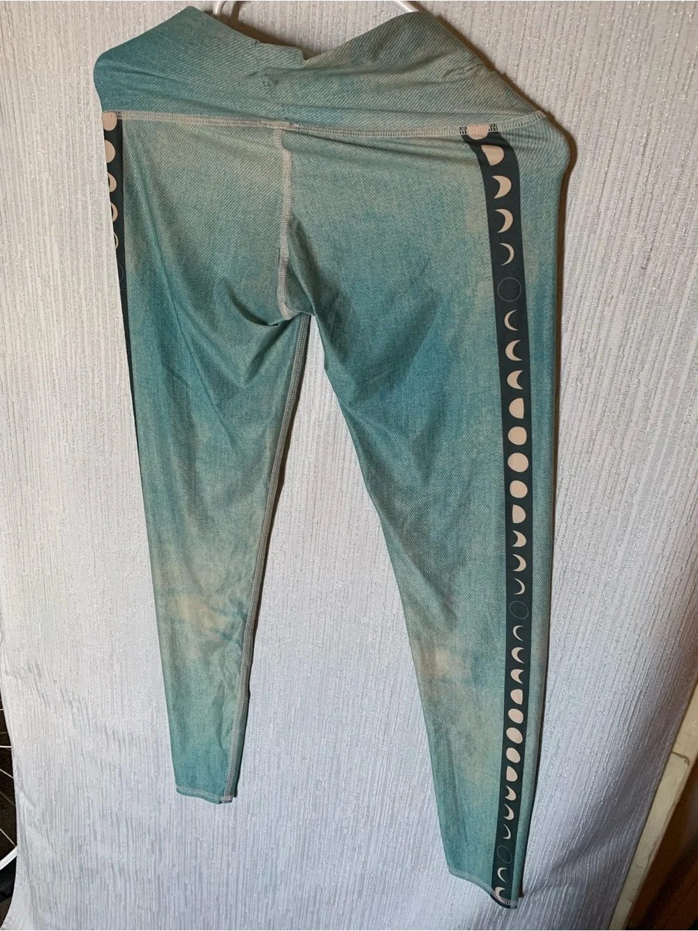 Teeki- Women’s M- Teal Gradient Moon-Stripe Leggings - Made in 🇺🇸 - Picture 6 of 6
